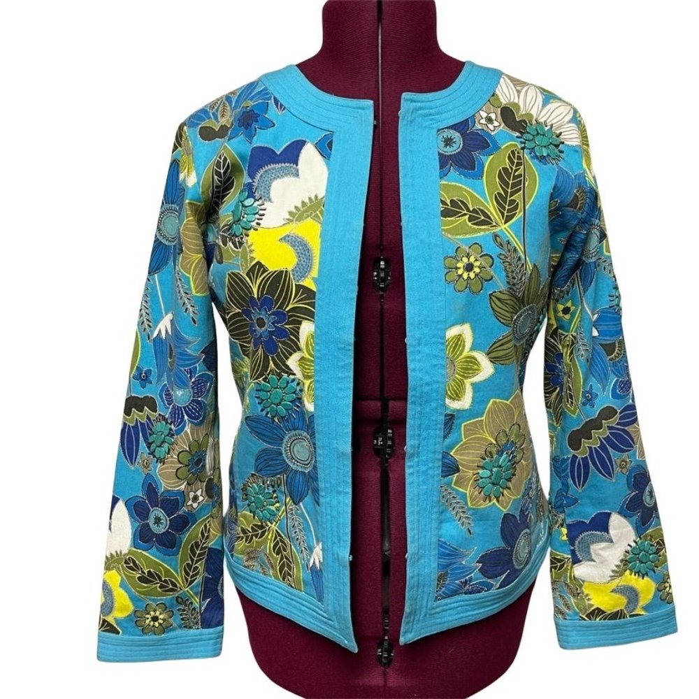 Chico's Turquoise Jacket Size 1/M